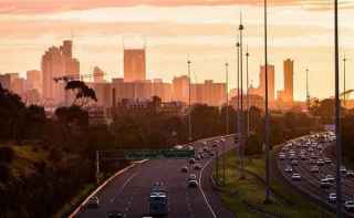 View of the Eastern Freeway in Melbourne