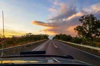 car driving on road