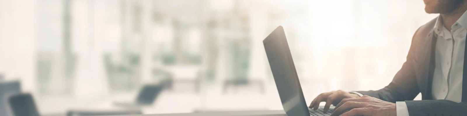 young businessman working on laptop